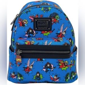 Marvel x Loungefly Girls' Blue Mini Backpack NWT